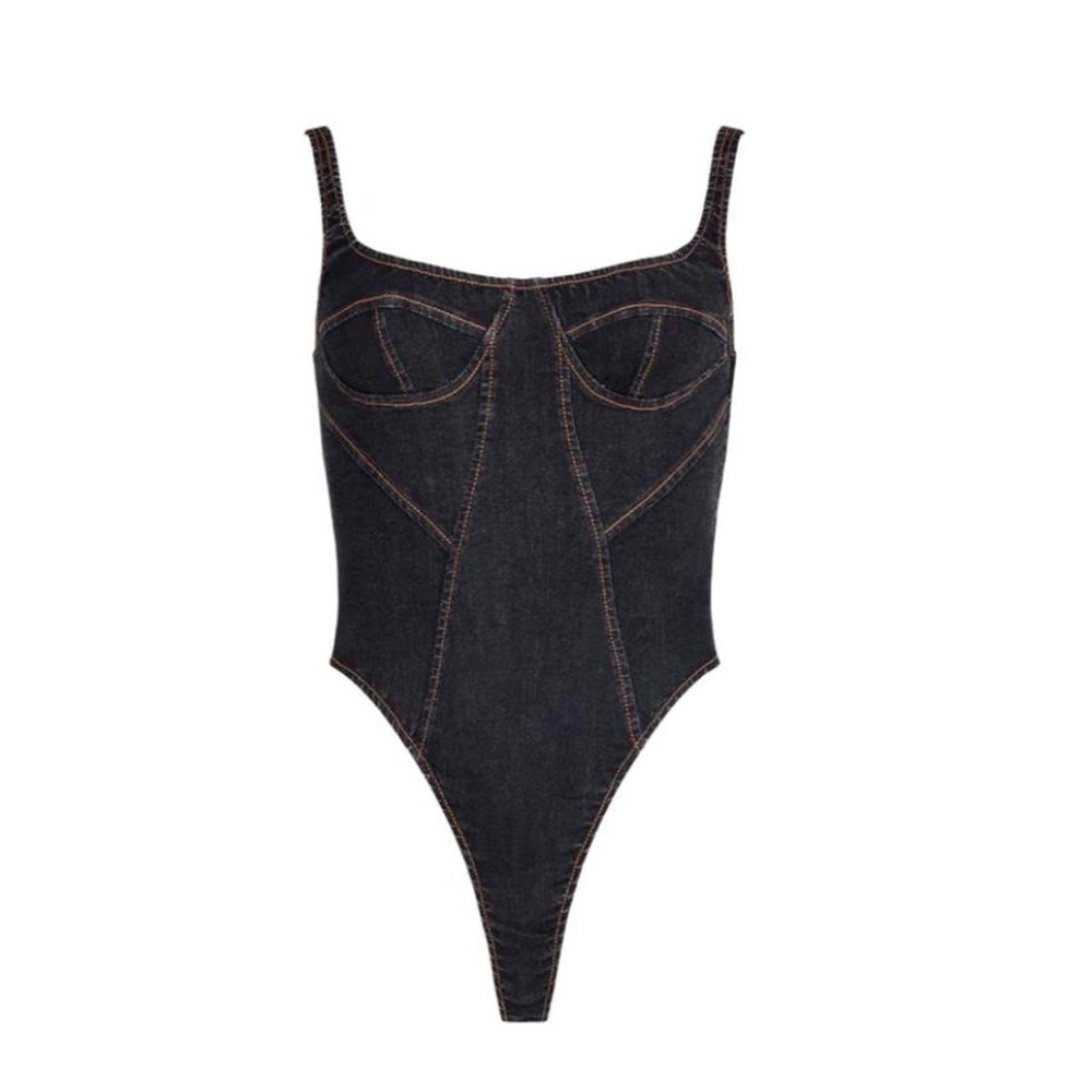 Lioness Black Denim Bodysuit